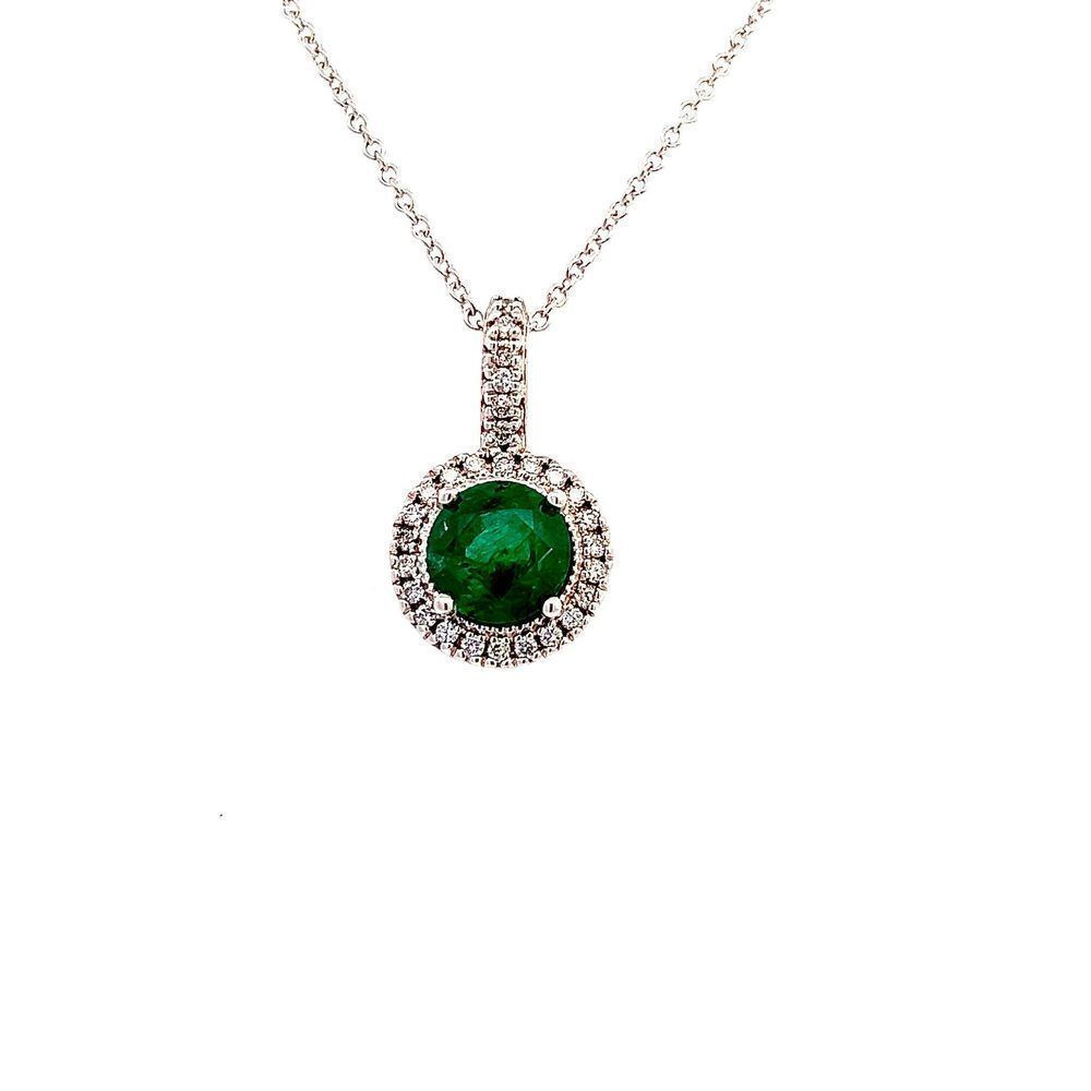 Natural Emerald Diamond Pendant Necklace18" 14k 1.90 TCW Certified $4,950 301448